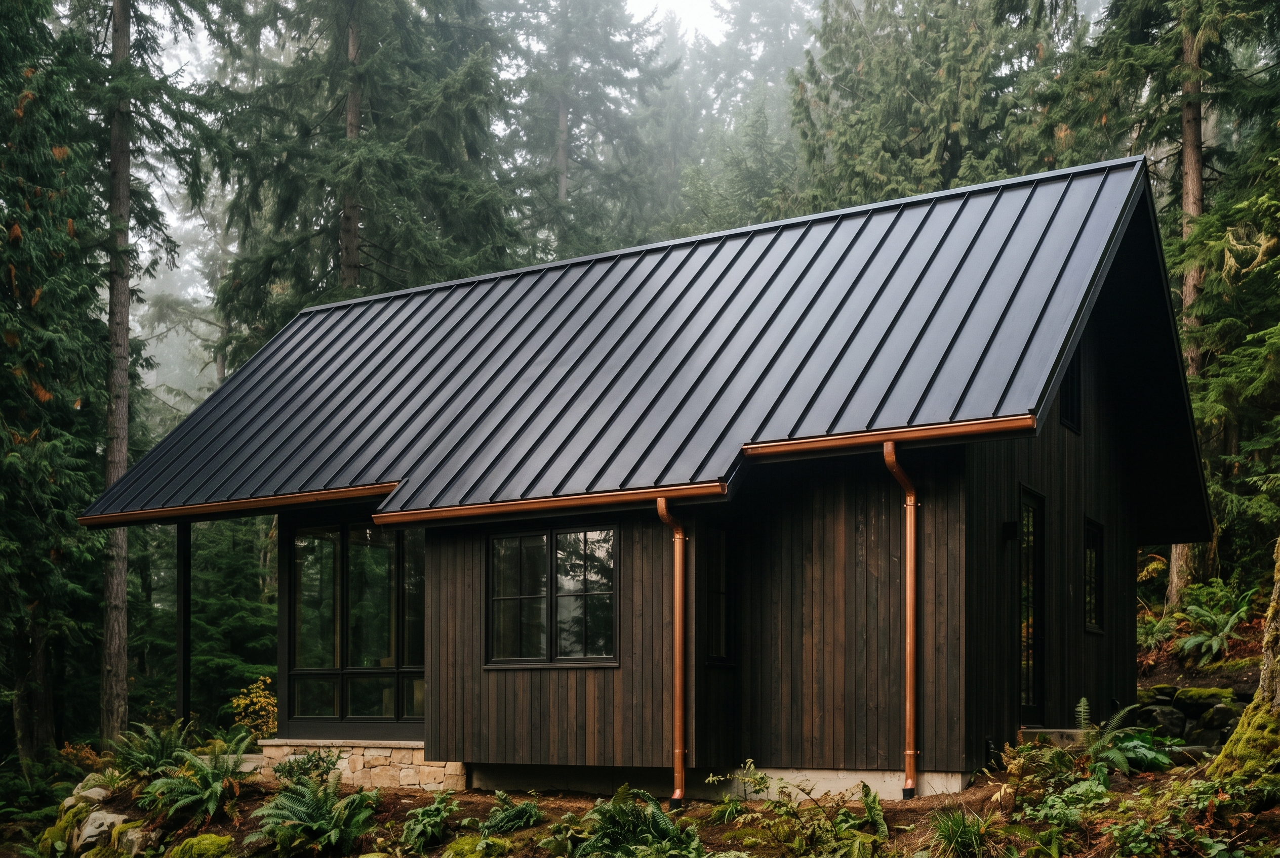 Standing-seam metal · Bainbridge cabin