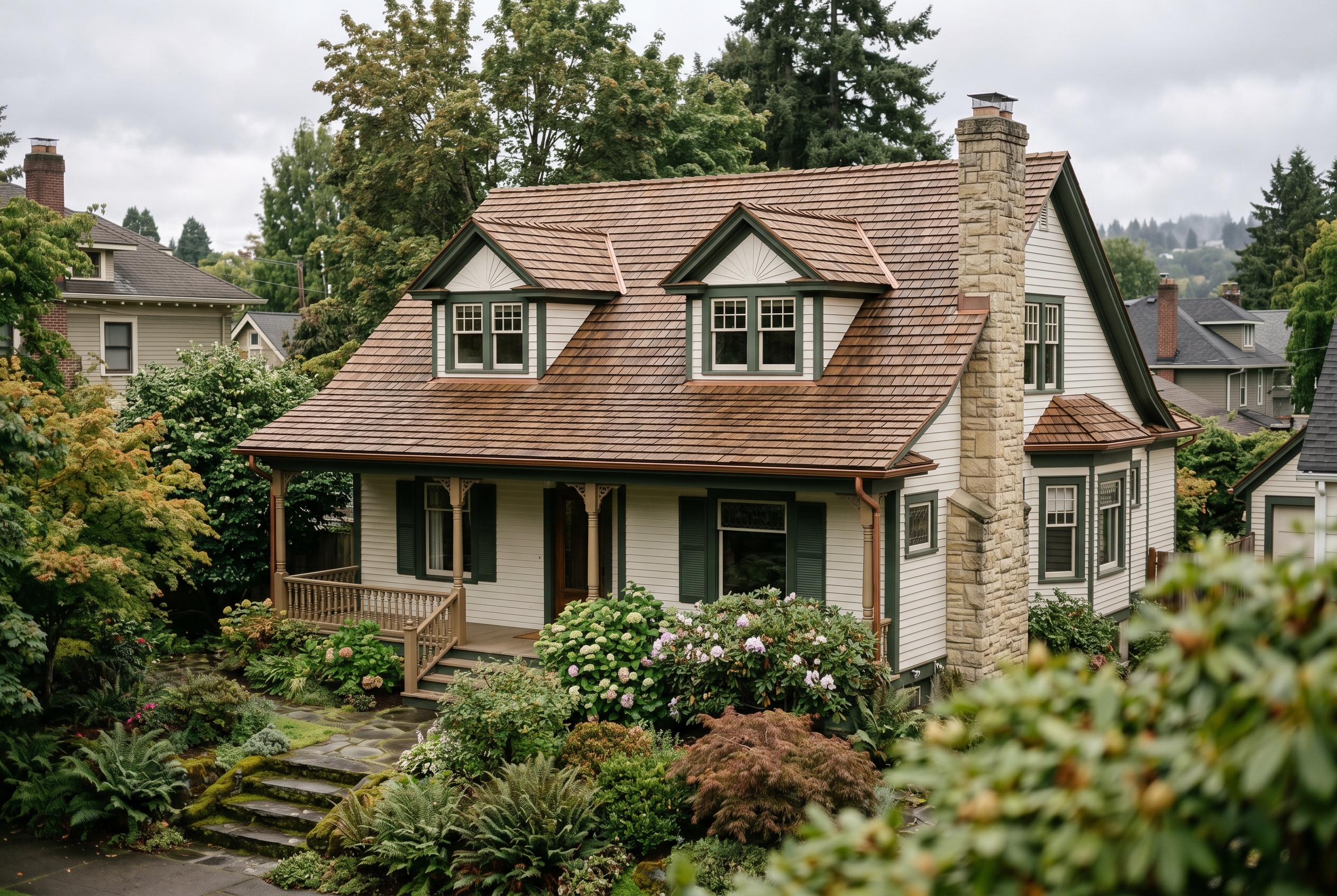 Cedar-look composite · Queen Anne heritage home
